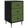 vidaXL Mesa de noche GELEEN Roble Negro 36 x 33 x 61 cm