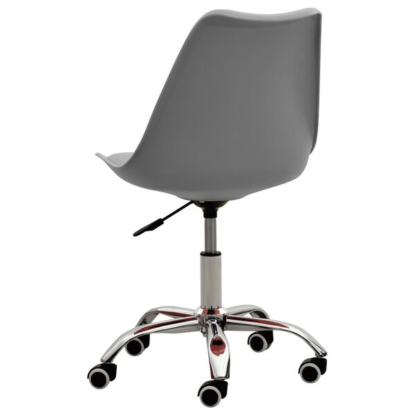 vidaXL Silla de comedor de cuero sintético gris