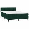 vidaXL Cama box spring con colch&oacute;n terciopelo verde oscuro 140x190 cm