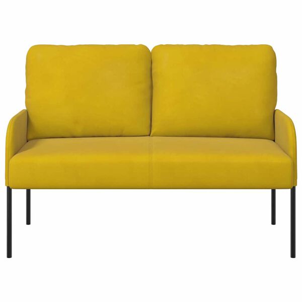 vidaXL Sof&aacute;s con coj&iacute;n 110cm Amarillo Madera contrachapada