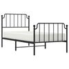 vidaXL Estructura cama sin colch&oacute;n con estribo metal negro 90x200 cm