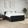 vidaXL Cama box spring con colch&oacute;n tela negro 180x200 cm