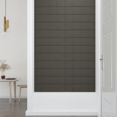vidaXL Paneles de pared 12 uds terciopelo gris oscuro 60x15 cm 1,08 m²