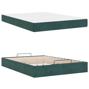vidaXL Estructura de cama con colch&oacute;n 2 pcs Verde Terciopelo