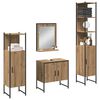 vidaXL Juego de muebles de ba&ntilde;o 4 pcs Marr&oacute;n Madera contrachapada