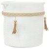 vidaXL Cesta de almacenaje algod&oacute;n blanco &Oslash;38x36 cm