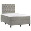 vidaXL Cama box spring con colch&oacute;n terciopelo gris claro 120x200 cm