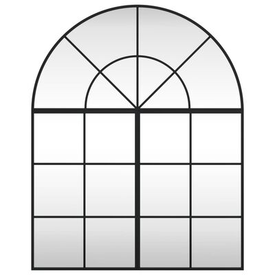 vidaXL Espejo de pared arco de hierro negro 80x100 cm