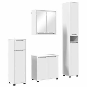 vidaXL Juego de muebles de ba&ntilde;o con caj&oacute;n 4 pcs Madera contrachapada