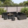 vidaXL Conjunto de sof&aacute;s de jard&iacute;n 13 pcs Negro rat&aacute;n sint&eacute;tico