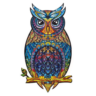UNIDRAGON Rompecabezas Charming Owl 186 piezas de madera M 21x35 cm
