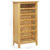 vidaXL Botellero de madera maciza de roble 56x32x110 cm