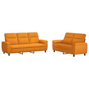 vidaXL Juego de Sof&aacute; 2 pcs Amarillo oscuro Tela