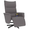 vidaXL Sill&oacute;n reclinable de masaje con reposapi&eacute;s cuero sint&eacute;tico gris