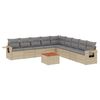 vidaXL Juego de sof&aacute;s jard&iacute;n con cojines beige 10 pzas rat&aacute;n sint&eacute;tico