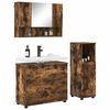 vidaXL Juego de muebles de ba&ntilde;o con caj&oacute;n 3 pcs Roble ahumado
