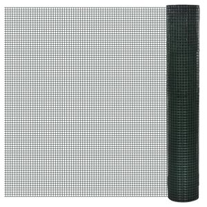 vidaXL Alambrada gallinero galvanizada recubrimiento PVC verde 10x1 m