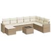 vidaXL Set de sof&aacute;s de jard&iacute;n 9 pzas con cojines rat&aacute;n sint&eacute;tico beige