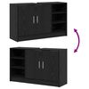 vidaXL Mueble de Cuarto de Ba&ntilde;o con puerta Roble Negro 90 x 29 x 55 cm