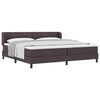 vidaXL Cama box spring con colch&oacute;n Marr&oacute;n oscuro 200 x 200 cm tela