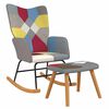 vidaXL Silla mecedora con reposapi&eacute;s tela patchwork
