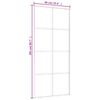 vidaXL Puerta corredera ESG vidrio y aluminio blanca 90x205 cm