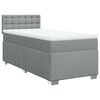 vidaXL Cama box spring con colch&oacute;n tela gris claro 90x200 cm