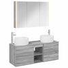 vidaXL Juego de muebles de ba&ntilde;o 4 pcs Sonoma gris