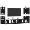 vidaXL Conjunto de mueble de TV Roble Negro Madera de ingenier&iacute;a