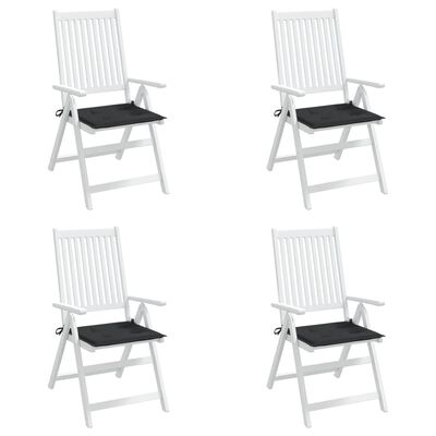 vidaXL Cojines para sillas de jardín 4 unidades negro 40x40x4 cm