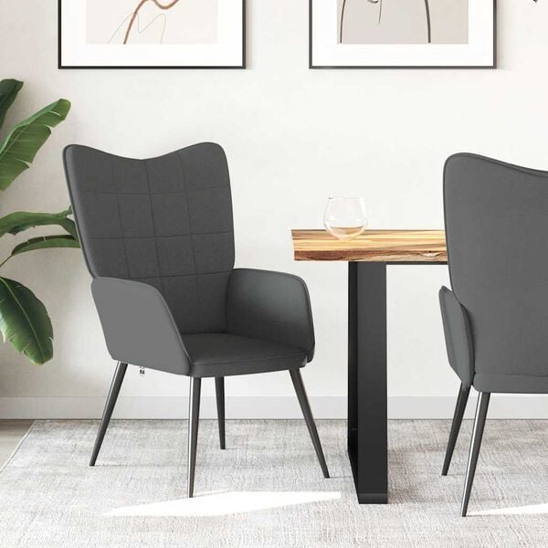 vidaXL Sill&oacute;n de relax de tela gris oscuro