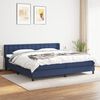 vidaXL Cama box spring con colch&oacute;n tela azul 200x200 cm
