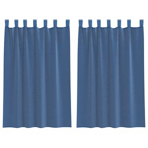 vidaXL Cortinas de gasa con trabillas 2 uds azul real 140x175 cm