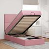 vidaXL Estructura cama otomana con colchones terciopelo rosa 90x190cm