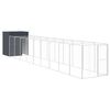 vidaXL Caseta perros con corral acero galvanizado gris 165x1067x181 cm