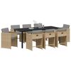 vidaXL Conjunto de Comedor de Jard&iacute;n 9 pcs Beige rat&aacute;n sint&eacute;tico