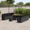vidaXL Conjunto de sof&aacute; de jard&iacute;n 11 pcs Negro rat&aacute;n sint&eacute;tico