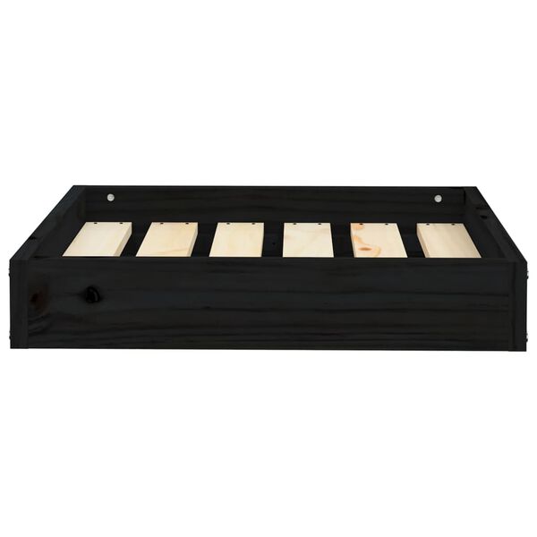 vidaXL Cama para perros madera maciza de pino negro 51,5x44x9 cm