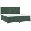 vidaXL Cama box spring con colch&oacute;n terciopelo verde oscuro 200x200 cm