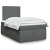 vidaXL Cama box spring con colch&oacute;n tela gris oscuro 120x200 cm
