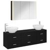 vidaXL Juego de muebles de ba&ntilde;o 4 pcs Roble Negro