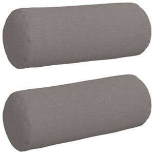 vidaXL Cojines Bolster 2 uds. tela Taup&eacute; &Oslash; 15 x 40 cm