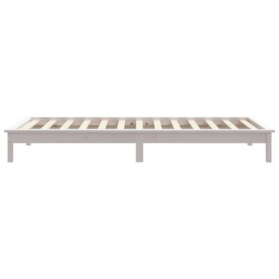 vidaXL Estructura cama individual madera maciza pino blanco 90x190 cm