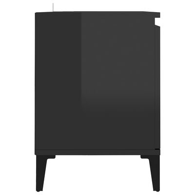 vidaXL Mueble de TV con patas de metal negro brillante 103,5x35x50 cm