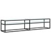vidaXL Mueble de TV vidrio templado color m&aacute;rmol blanco 200x40x40,5 cm