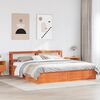 vidaXL Estructura cama con cabecero madera pino marr&oacute;n cera 180x200 cm