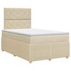vidaXL Cama box spring con colch&oacute;n Crema 120 x 190 cm Tela