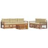 vidaXL Conjunto de sof&aacute;s de exterior con coj&iacute;n 6 pcs Natural y Beige
