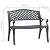 vidaXL Banco de jard&iacute;n de aluminio fundido negro 102 cm
