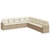 vidaXL Set de sof&aacute;s de jard&iacute;n 9 pzas con cojines rat&aacute;n sint&eacute;tico beige